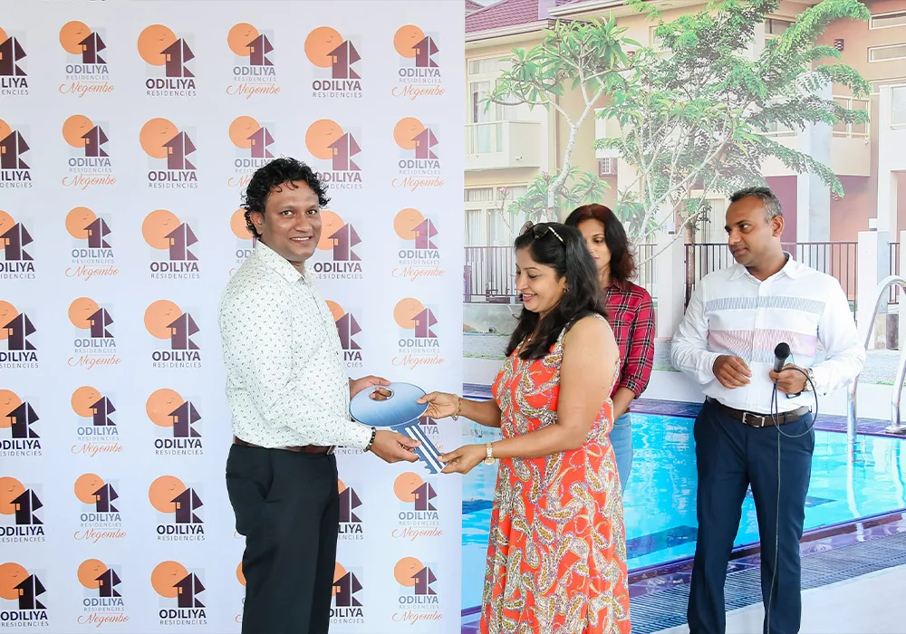The ceremonial handing over of the keys to our valued customers at Odiliya Residencies Negombo.